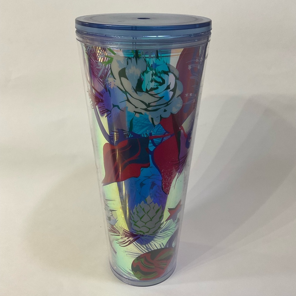 Starbucks Holiday 2023 Tumbler Roses Translucent Missing Straw & Topper - Picture 7 of 9